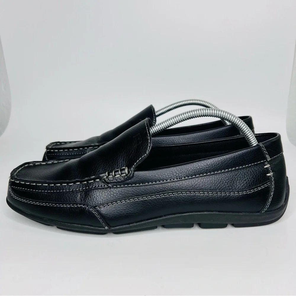 Tommy Hilfiger Men’s Dathan Black Vegan Leather Driving Slip On Loafers …